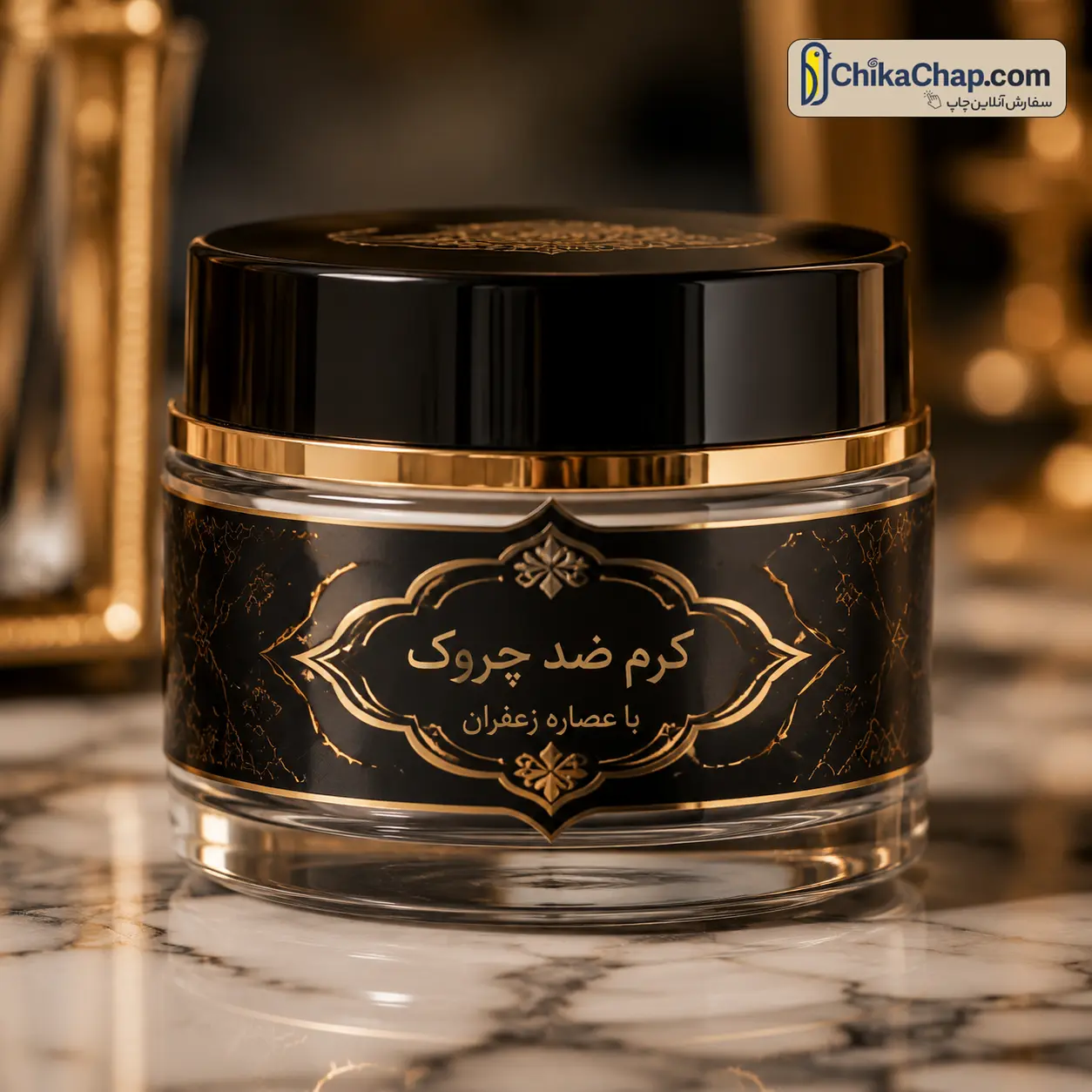 چاپ برچسب شیشه&zwnj;ای و لیبل برجسته UV DTF برای بسته&zwnj;بندی محصولات آرایشی لوکس